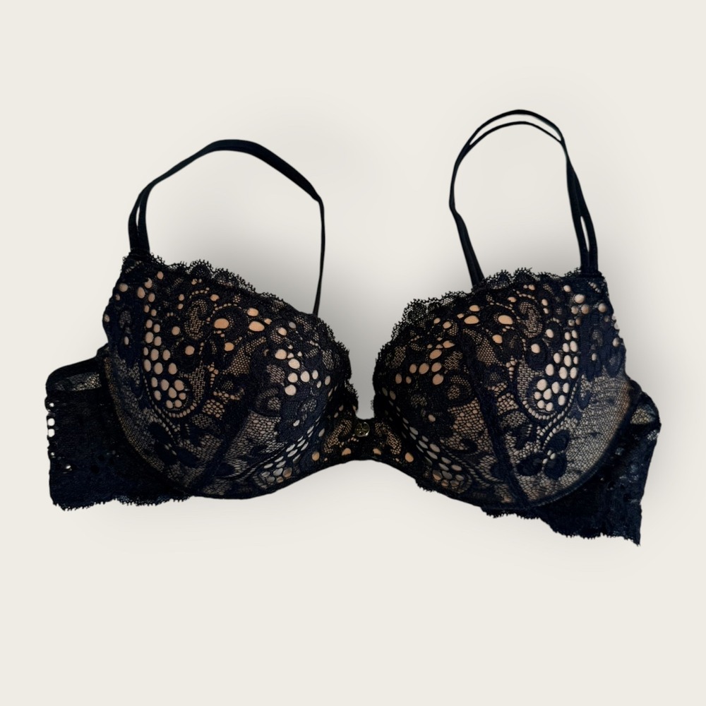 Victoria's Secret Very Sexy 34B Black Lace Demi Bra Whimsigoth Romantic Intimate - Picture 4 of 7